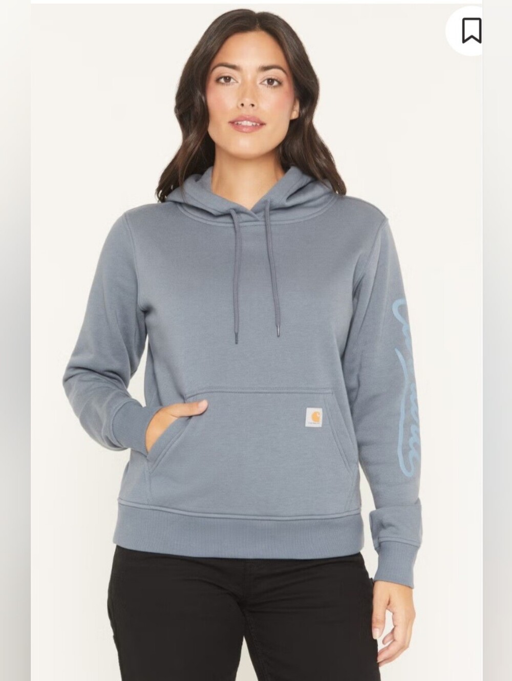 CARHARTT WOMEN'S SAWYER SCRIPT MIDWEIGHT RELAXED FIT HOODIE - M